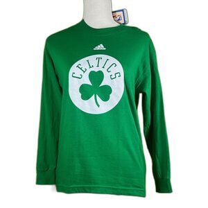 Adidas Kids Celtics Green Long Sleeve Shirt Size M